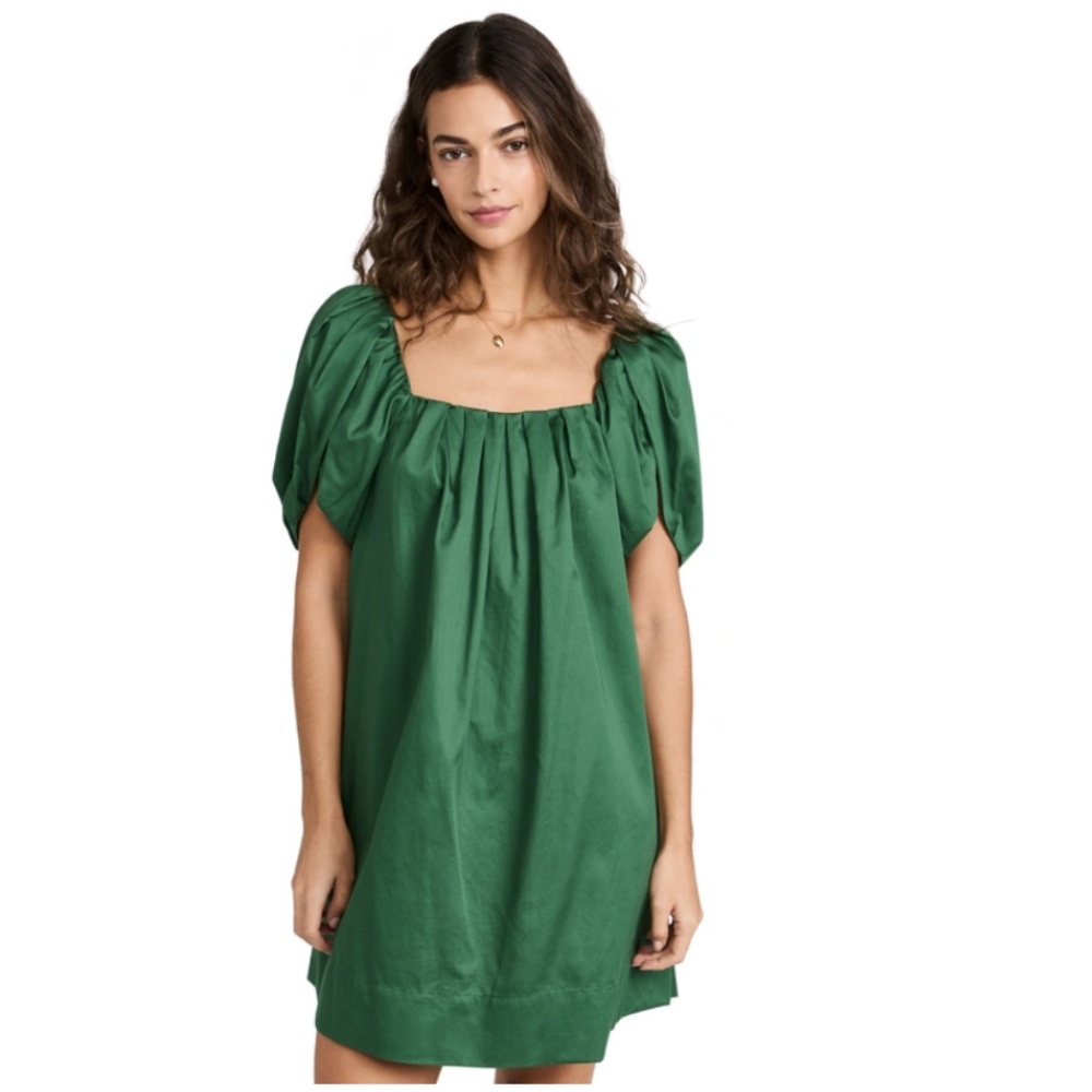 Rebecca Taylor Green Tulip Sleeve Dress